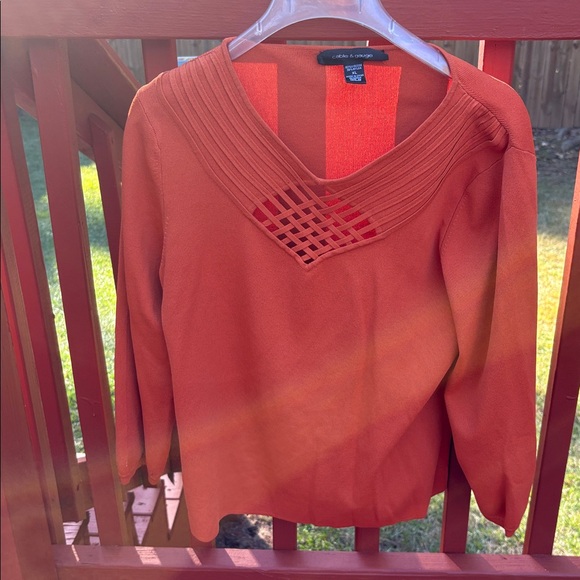 Cable & Gauge Tops - Cable & Gauge Orange Blouse